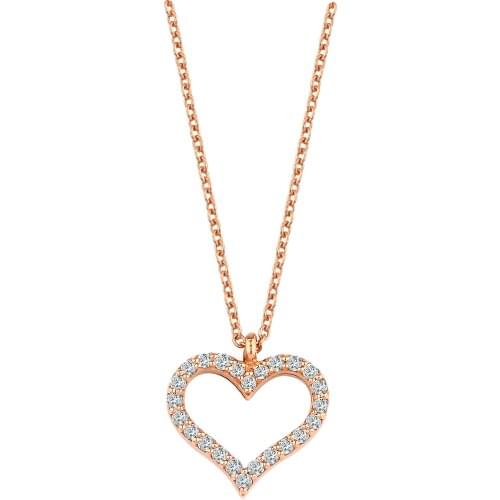 14k Gold Natural Diamond Heart Necklace PN117