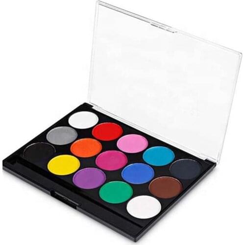 15 Color Face Body Painting Art Oil Safe Kids Flash Tattoo Party Makeup Palette With Brush