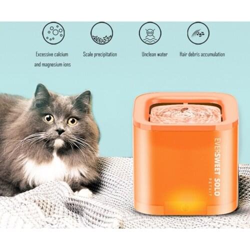 1.8L Pet Cat Water Fountain Electric Automatic Water Feeder Dispenser Container Multi-color Colored Lights Water Level Display