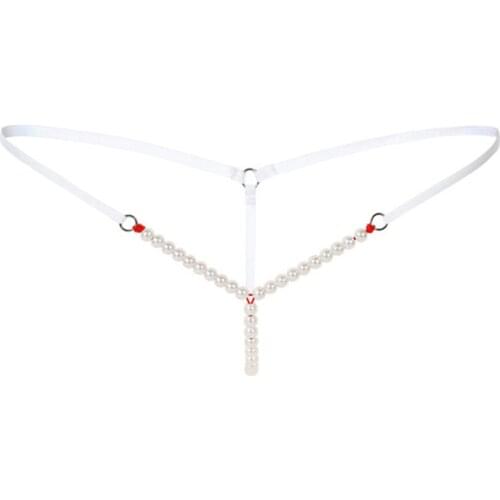 Sexy Womens Pants Open Crotch Sexy Pearl Temptation Thongs Erotic Lingerie G String Crotchless Briefs Panties For Sex Tanga