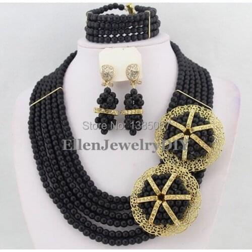Splendid Nigerian Wedding Beads Jewelry Set African Beads Jewelry Set Necklace Bracelet Earrings Set TL1568
