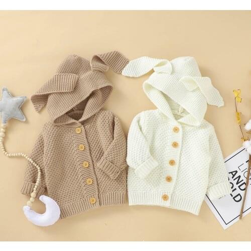 Knit Baby Sweater 2020 Winter Infant Newborn Infant Baby Girl Boy Winter Jacket Warm Coat Knit Outwear Hooded Sweater Coat