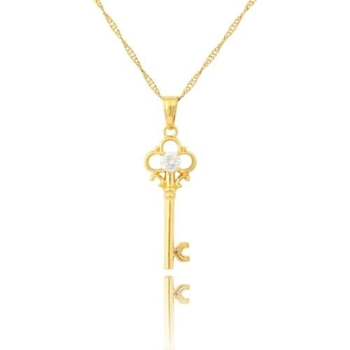 Gold color key Pendant Necklace With Chain Necklaces key pendant Jewelry For Women