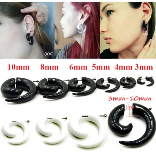 10Pieces Acrylic Fake Cheater Spiral Ear Taper Stretcher Expanders Gauge Earlobe Earring Piercing Body Jewelry Tunnel And Plugs