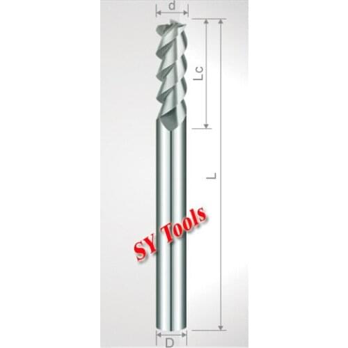 3 Flutes(Long) Aluminum Cutting Carbide End Mills 4mm