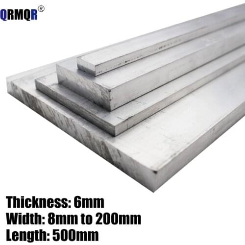 6061 Aluminum Plate Thickness 6mm Width 10mm to 160mm Length 500mm