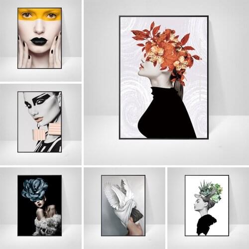 QIZITENG 5D Diy Diamond Painting Woman Flower Full Square Drill Round Diamond Embroidery Kit Mosaic Art Home