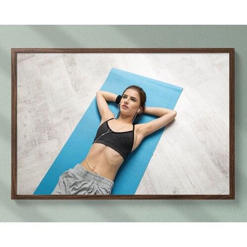 B040 Bare-handed Aerobic Exercise Fitness Bodybuilding Women Sexy Beautiful Strong Wall Sticker Silk Fabric Poster Indoor Decor