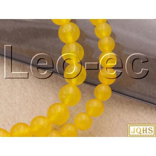Natural 6mm 8mm round yellow jades Stone Beads for Jewelry Making 15" v1374