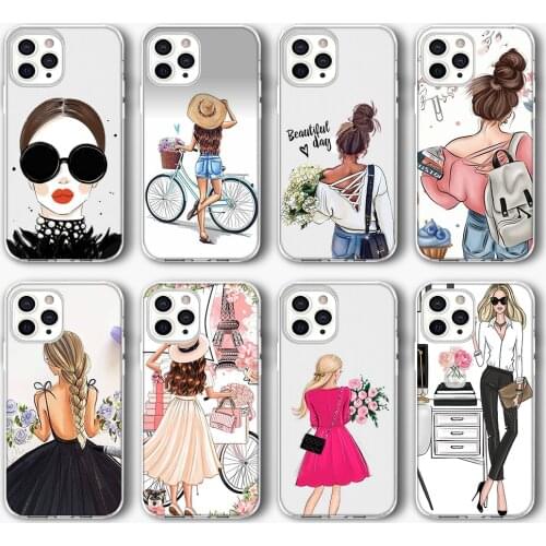 Ciciber Vogue Girl Funda Case for IPhone 12 Pro Case for IPhone 12 11 Pro XR XS Max Mini 7 X 8 6 6S Plus 5S SE 2020 Silicone TPU