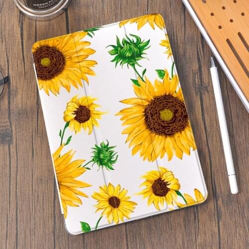 Sunflower Flower Automatic sleep For ipad Case Air 4 10.2 inch Pro 2020 With Pen Holder 7th 8th Generation 12.9 Pro 2018 Mini4 5