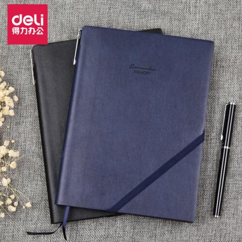 Deli Note book Business Vintage 25K/A5 Daily Use Soft PU Leather Stationery Supplies