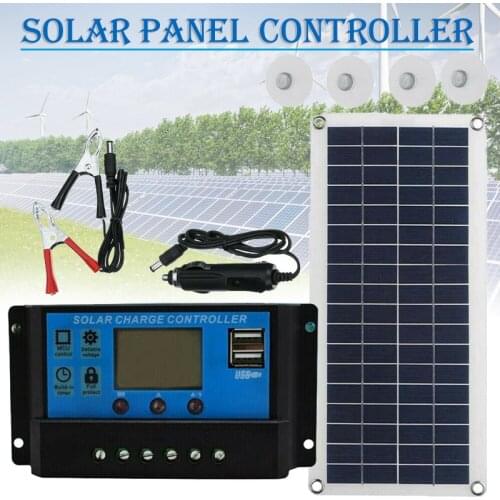 Dual USB Flexible Solar Panel Battery Charger Set With Controller for Boat Car Home Outdoor Camping Solar Panel Kit