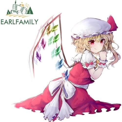 EARLFAMILY 13cm x 13cm for Flandre Scarlet Camper Vinyl Car Stickers Window Anime Snowboard Scratch-proof Window Truck Decal