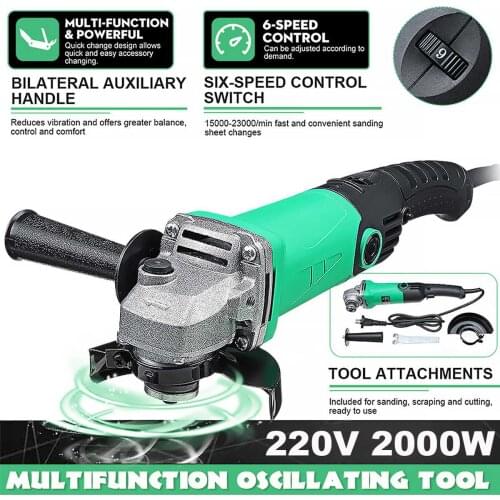 Drillpro 100mm Electric Angle Grinder 6 Speeds Variable Speed 11000RPM Cutting Grinding Machine Metal Stone Woodworking Tool