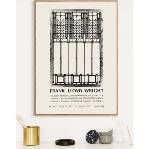 Frank Lloyd Wright Artwork Painting Canvas Prints Richard Feigen Exhibition Poster Architect Gift Gallery Wall Art Picture Decor