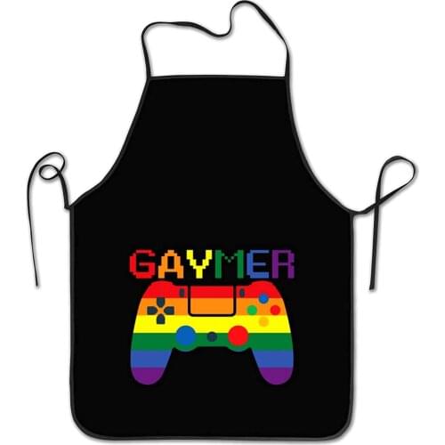 Gaymer LGBT Pride Funny Gamer Kitchen Chef Cooking for Women Men Waterproof Lightweight Tool Pottery Grill Baking Black