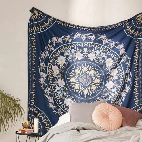 Mandala Tapestry Wall Hanging Plant Printing Psychedelic Decoration Tapestry Boho Style Living Room Bedroom Home Carpet