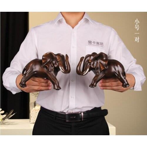 GOOD ART# a pair OFFICE HOME efficacious Protection auspicious Talisman Money Drawing GOOD LUCK Thailand Elephant statue