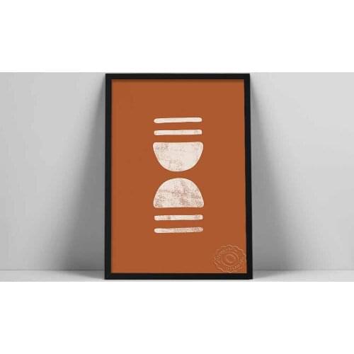 Minimal Shapes Art Print | Half Circle Print Wall Art | Minimalist Abstract Wall Art | Rust Boho Poster | Mi| Mode | Flower Bas