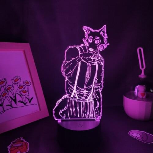 Manga Beastars 3D Lava Lamps Anime Figure Legosi Led RGB Neon Battery Touch Night Lights Table Desk Colorful Decoration For Home
