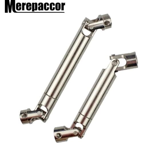 MEREPACCOR 2Pcs 90-115mm 110-155mm Steel CVD Universal Joint Drive Shaft for 1/10 RC Rock Crawler Car Axial SCX10 D90