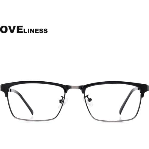 Fashion Square Glasses Frame for Men Optical mens eyeglasses frames Retro male full Metal eyewear Myopia Prescription glasses