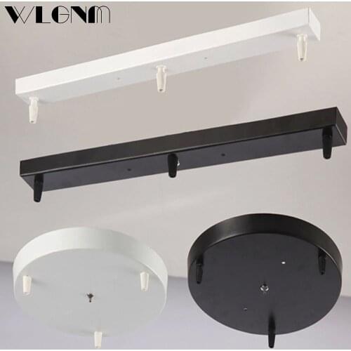 Lamp Base Ceiling Disc Home Lighting Accessories Black And White Round Rectangle Ceiling Lamp Holder For Living Room Fixtures