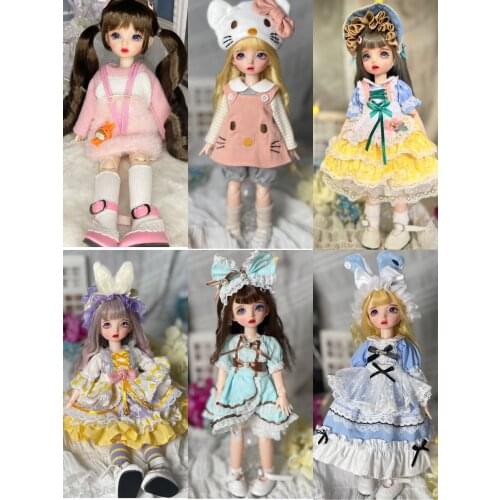 30cm Handmade painted Plastic girl doll 1/6 BJD jointed movable body doll