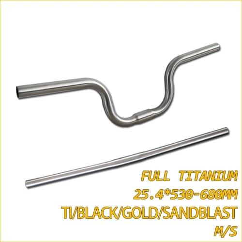 Folding Bike Handlebar Handle Bar Full Titanium Road Bicycle Parts22.2*25.4mm 530-680g Lightweight Bmx For Brompton