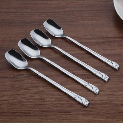 Spoon Special Square Head Stainless Steel spoon fork Dessert Coffee Tea Spoons F20173487