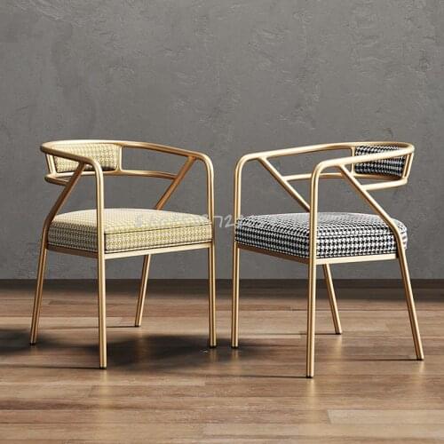 Light Luxury Dining Chair Nordic Leisure Office Chair Simple Modern Net Red Makeup Chair Iron Restaurant Stool Home Back