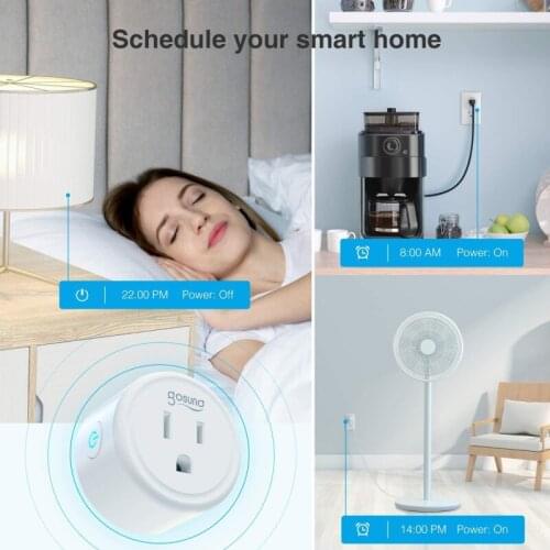 Gosund Smart Plug Outlet US Mini Socket 2.4G WiFi Smart life App Remote Control Work with Alexa & Google Home No Hub Required