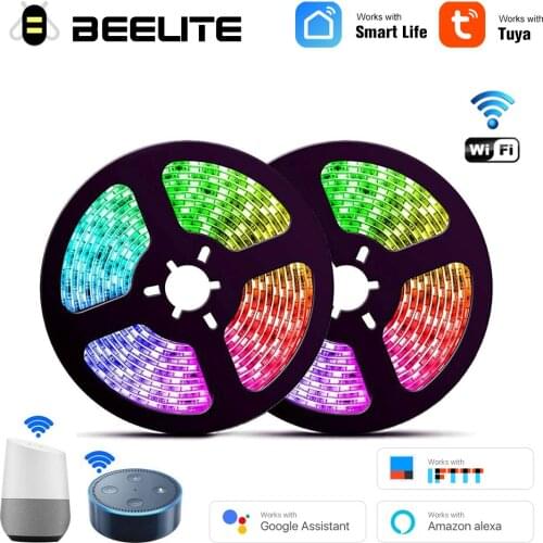 Beelite WiFi Smart LED Light Strip with Alexa and Google Assistant App Control Music Sync Waterproof RGB LED Light 300 LED