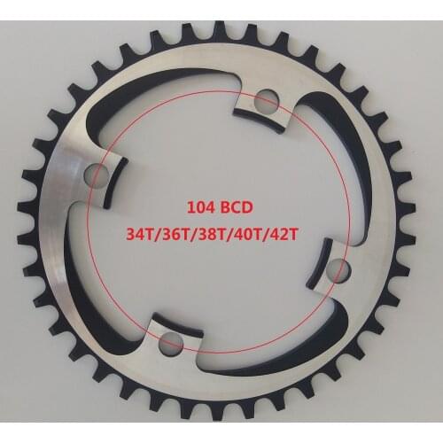 Narrow Wide Chainring Round 104 BCD MTB 32T 34T 36T 38T Crankset Plate Parts Mountain Bike Single Speed BCD104 Tooth Disc