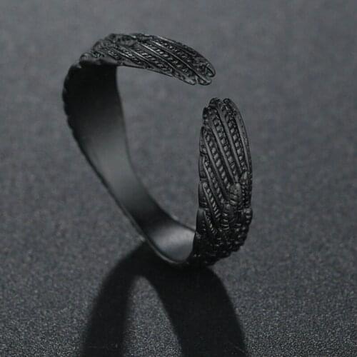 Simple Punk Retro Black Stainless Steel Rings for Couple Lover Boy Girlfriend Biker Jewelry Creative Gift