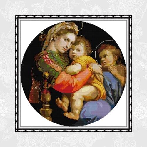 Cross-stitch Madonna of The Chair Printed on Canvas 11CT 14CT Cross Stitch Kits DMC Embroidery Sets DIY Handmade Needlework