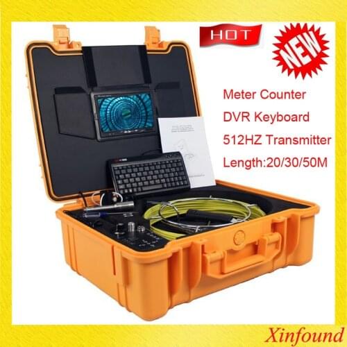 Wopson Long Self Leveling 23mm 512hz Transmitter Camera Endoscope Borescope With DVR Keyboard 5.5mm Camera Head 8inch Monitor