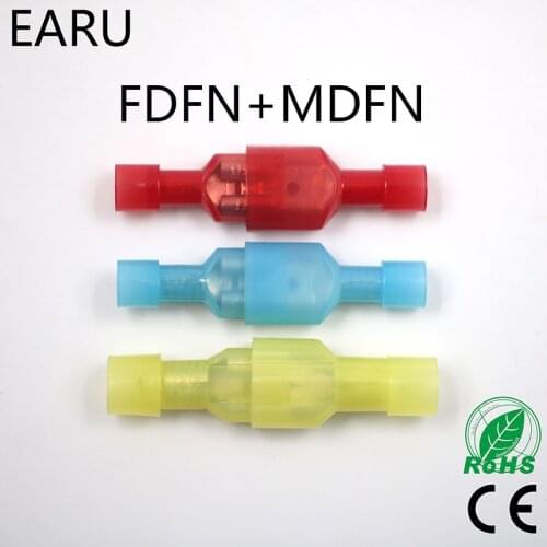 MDFN+FDFN MDFN FDFN NYLON Brass Male Female Male Insulated Spade Joint 100PCS 50Sets Connector Crimp Terminal Connectors Plug