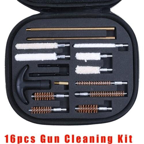 16pcs Universal Gun Cleaning Kit For Rifle Pistol Handgun Barrel Brush Cleaner Tool Gun Cleaning Set Hunting Accessories