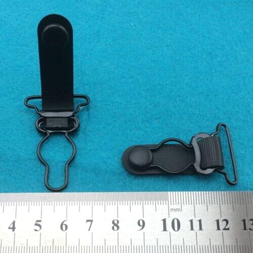 30 pcs/lot 25mm (1Inch) Black Metal+PP Garter Clip Removable buckle Garment Accessories Stockings clips