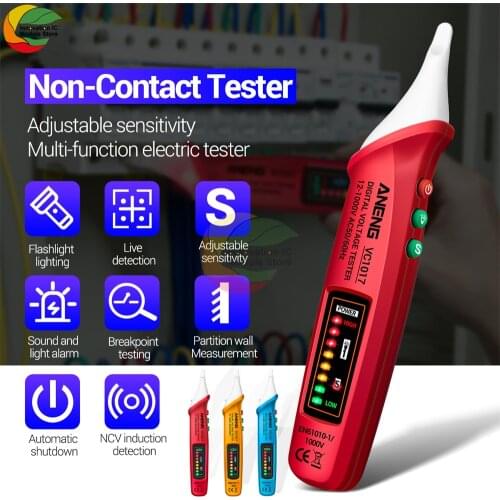 VC1017 Non-contact Pen Style LED Lights Electric Tools Sensor Tester Alarm Intelligent AC Power Outlet Voltage Meter Voltmeter