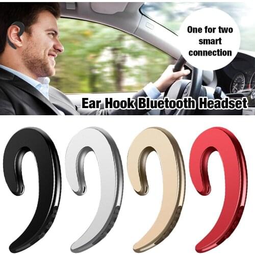 Ear Hook Bluetooth Headset Wireless Headphones Non Ear Plug Headset with Microphone Noise Cancelling Earphones