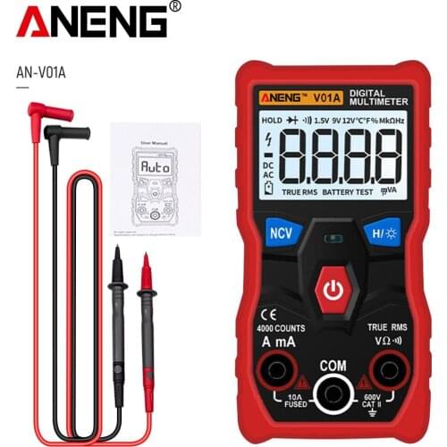 ANENG V01A Digital Multimeter Automatic True-RMS Intelligent NCV 4000 Counts AC/DC Voltage Current Ohm Test Tool