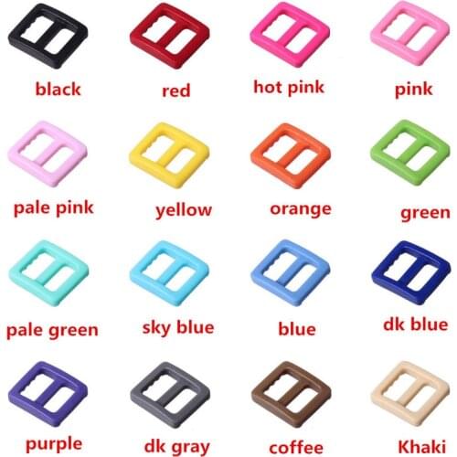 100pcs Meetee Colorful 10mm Plastic Slider Tri-Glide Adjustable Buckles Dog Collar Harness Backpack Strap Webbing Bag Parts F5-3