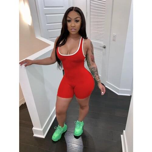 Echoine Sexy Bodycon Running Playsuit Women Sleeveless Fitness Bodysuit Jumpsuit Sportwear Weatshirt Jumpsuit Short Pants 2020
