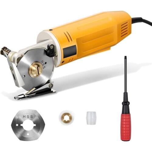 EU US Stock 170W 25mm Cut Thickness Handheld 2" Round Knife Cloth & Fabric Cutting Machine 70mm Scissors 2400 rpm 220V/110V