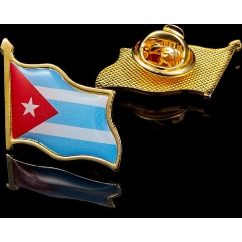 Cuba Flag National Waving Lapel Hat Cap Tie Pin &Badge Brooch Patriotism Pride Clothing Accessories