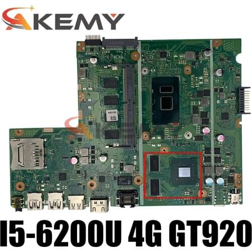 R541U for ASUS X541UV X541UVK A541U X541UJ F541U X541U K541U laptop motherboard mainboard 100% test OK I5-6200U cpu 4G/RAM GT920