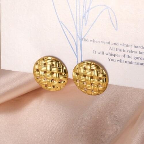 Minimalism Round Buttons Earings Fashion Jewelry Stainless Steel Round Korean Earring 2021 boucle oreille femme